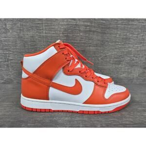 Nike Dunk High SP Syracuse White Orange Blaze Leather Sneakers Size 9.5 Mens